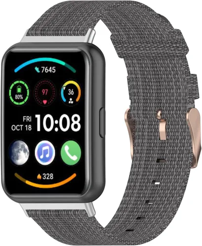 Miniatura 8 de Senter Correas de repuesto de nailon suave de liberación rápida para Huawei Watch Fit 2 Smart Watch Amarillo