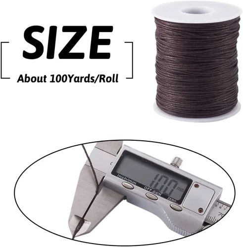Miniatura 3 de Craftdady - Hilo encerado, Algodón, marrón (CoconutBrown), 1mm