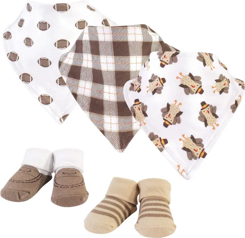 Miniatura 189 de Hudson Baby Conjunto de babero y calcetines unisex de algodón para bebé