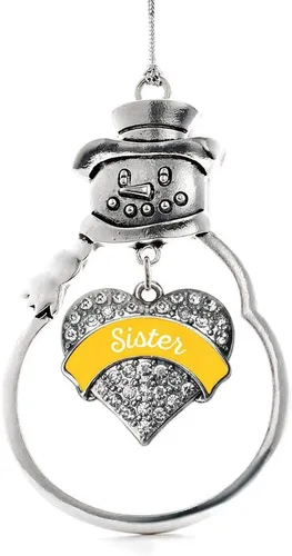 Miniatura 236 de Colgante de plata con diseño de Detroit con forma de corazón y muñeco de nieve con circonitas cúbicas