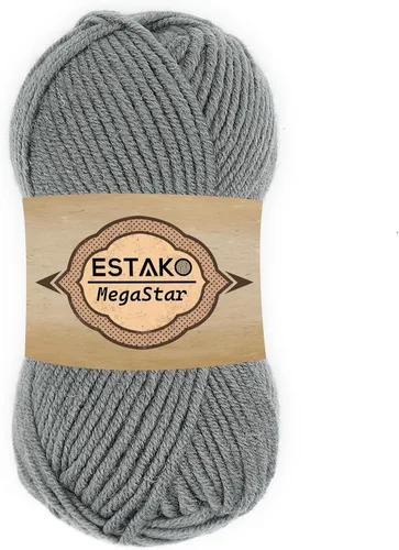Miniatura 49 de Estako Megastar, 3.52 Oz (100g) de hilo de acrílico 75% y lana 25%, suave, peso grueso voluminoso #5 para crochet y tejer 120 yardas (110m)