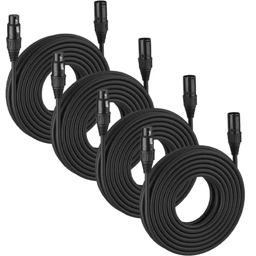 Miniatura 9 de MFL. Cable DMX flexible de 10 pies de señal de 3 pines XLR macho a hembra, cable para iluminación de escenario, luces de DJ, impedancia de 110