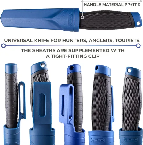Miniatura 3 de Ganzo G806-BL Cuchillo de hoja fija 8CR14 Hoja de acero inoxidable Mango ergonómico antideslizante Camping Caza Pesca al aire libre EDC Cuchillo