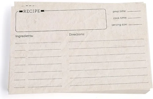 LotFancy Tarjetas de recetas, 4 x 6 pulgadas, 60 unidades, doble cara, cartulina de receta en blanco, tarjetas de índice de recetas vintage