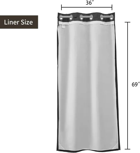 Miniatura 8 de Cortina de baño River Dream de 36" de ancho con diseño de ondas de gofre, sin ganchos, con forro a presión, cortina de baño de tela de mezcla