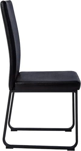 Miniatura 7 de Monarch Specialties I 1106 - Juego de 2 sillas de comedor, tapizadas, para cocina, comedor, aspecto de piel sintética, metal, negro, contemporánea