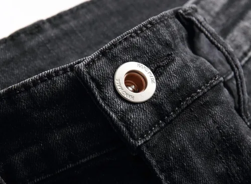 Miniatura 7 de TMMMT Jeans ajustados de ajuste recto lavado de moda para hombre