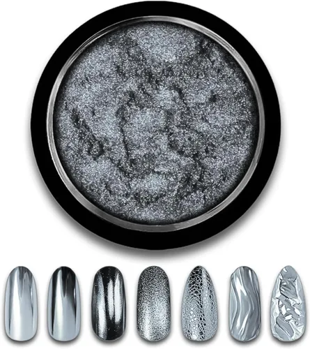 Miniatura 17 de Polvo de uñas cromado verde navideño, efecto espejo, polvo metálico, holográfico, brillantina, decoración de manicura, pigmento reflectante