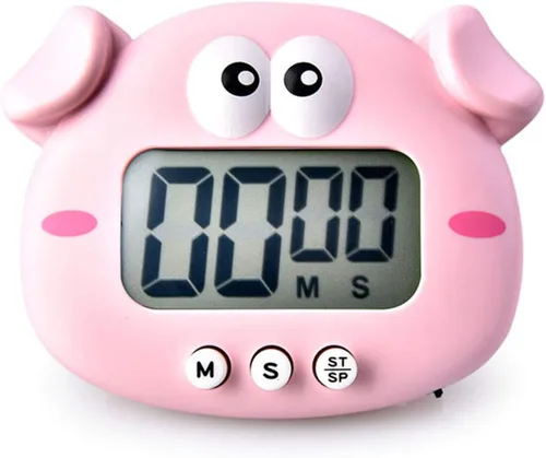 Miniatura 8 de Temporizador de cocina, cuenta regresiva de animales de dibujos animados, temporizador de cocción digital con magnético, reloj visual LCD