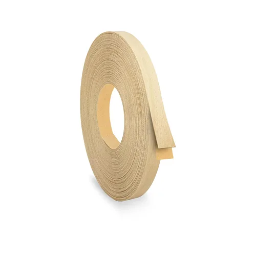 Miniatura 16 de Abedul 1 1/2 pulgadas x 25 pies Cinta de chapa de bandas de borde, cinta adhesiva para bordes de revestimiento de borde de moldura de tira de vinilo