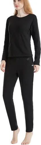 Miniatura 3 de Conjunto de ropa interior térmica para mujer, camisa térmica y pantalones cálidos, juego de capa base para clima frío (sin batería)