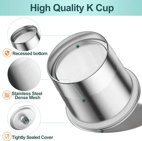 Miniatura 4 de RETHONE Tazas K Cup Cápsulas de Café Reutilizables Compatibles con Máquinas de Café Keurig 1.0 y 2.0, Tazas K Cup Reutilizables de Acero Inoxidable