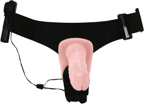 Bragas con consolador vibrador de doble cara con correa, arnés de vibración multivelocidad, control remoto, doble penetración, juguetes sexuales
