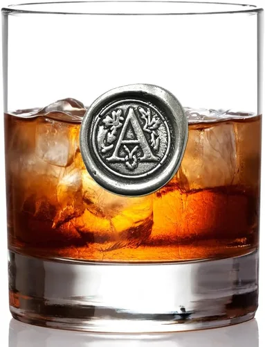 Miniatura 3 de English Pewter Company – Vaso de whisky Old Fashioned de 325 ml con monograma de inicial, regalos únicos para hombres, regalos personalizados