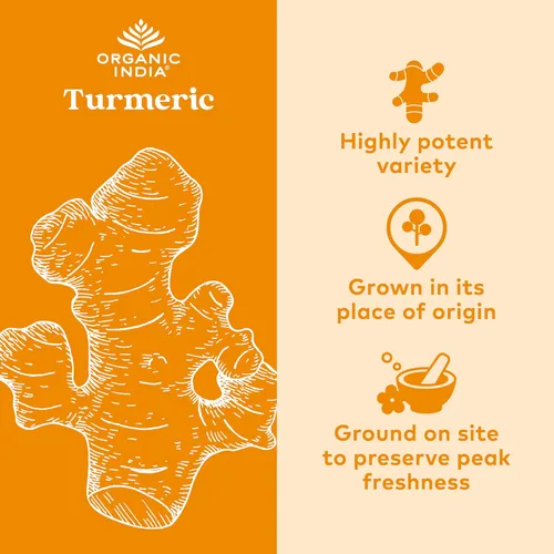 Miniatura 2 de ORGANIC INDIA Suplemento herbario de curcumina de cúrcuma, movilidad articular y apoyo del sistema inmunológico, respuesta inflamatoria saludable