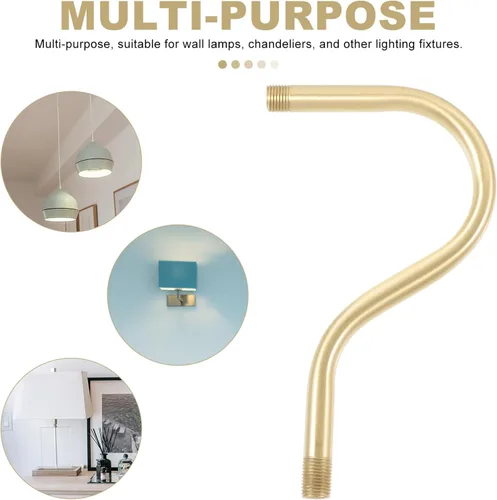 Miniatura 3 de Housoutil Robusto cobre M10 ahuecado curvado accesorio de luz Rod sellado acabado aceite para lámparas de pared