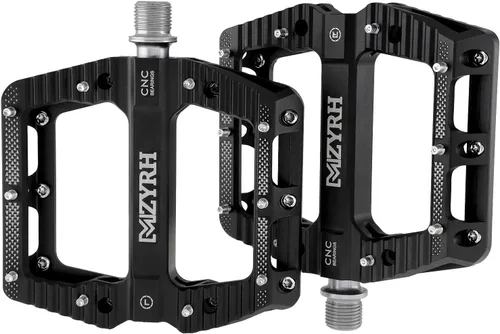 Miniatura 3 de MZYRH Pedales de bicicleta de carretera/montaña Pedales MTB Pedales planos de bicicleta 3 rodamientos 9/16 "aleación de aluminio Pedales
