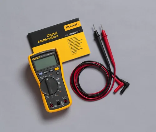 Miniatura 2 de Fluke 117 Multímetro digital, detección de voltaje CA sin contacto, mide resistencia/continuidad/frecuencia/capacitancia/mínimo máximo promedio