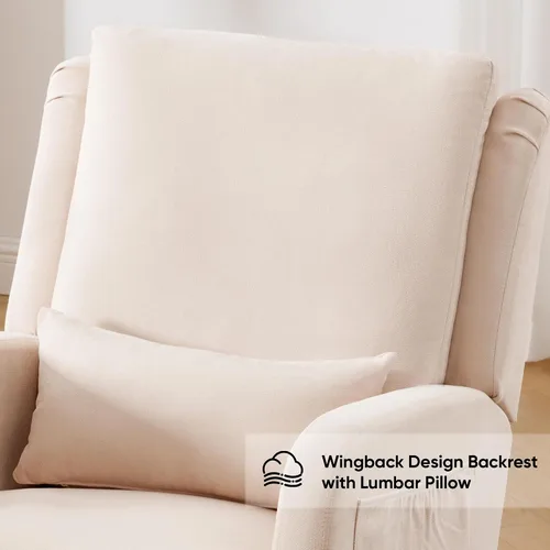 Miniatura 6 de HCHAIRH Mecedora para cuarto de bebé, sillas mecedoras para lactancia con cojín lumbar, cómodas mecedoras modernas con respaldo alto para cuarto
