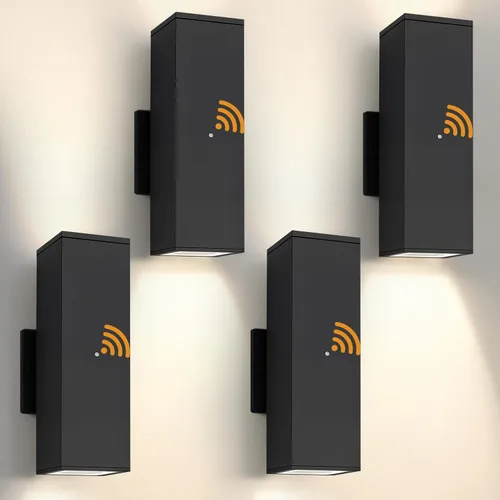 Miniatura 9 de 1 paquete de iluminación exterior del atardecer al amanecer, luces LED cuadradas hacia arriba y hacia abajo, accesorios de iluminación exterior