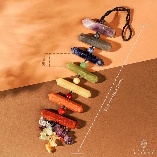 Miniatura 2 de Adornos colgantes de cristal de 7 chakras, piedra de cristal para automóvil, ventana, decoración colgante de pared, decoración hecha a mano