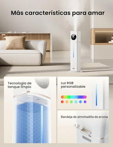 Miniatura 7 de DREO HM735S - Humidificador inteligente de 11 L, habitación grande, 700 pies cuadrados, humidificadores de aire de niebla fría 100H para dormitorio