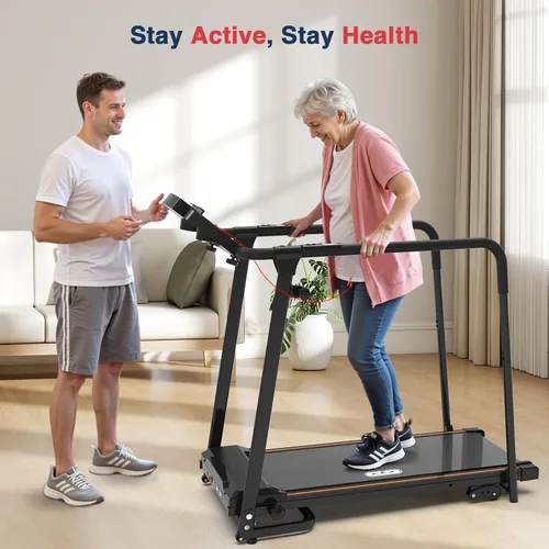 Miniatura 11 de Redliro Treadmill for Seniors with Long Handrails - Foldable Walking Treadmill for Home Small, 300 lbs Capacity, 0-2% Incline, Auto Lube, Mute &