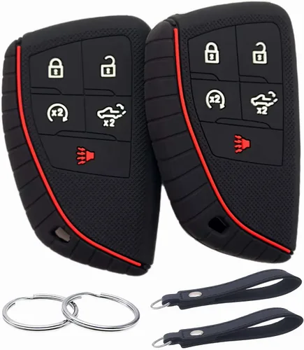 Miniatura 17 de REPROTECTING Funda de silicona para llavero compatible con Chevy Chevrolet Silverado 1500 GMC Sierra 1500 2026-2022, Silverado Sierra 2500HD 3500HD