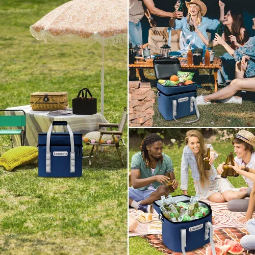 Miniatura 6 de Lisa - Hielera suave para 20/36 latas, bolsa aislada portátil para almuerzo, playa, bebida, bebidas, viajes, campamento, picnic, automóvil, viajes