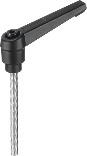 Miniatura 62 de uxcell Manija de palanca de sujeción ajustable M5 x 0.787 in óxido negro métrico acero al carbono macho roscado perillas de mano con botón
