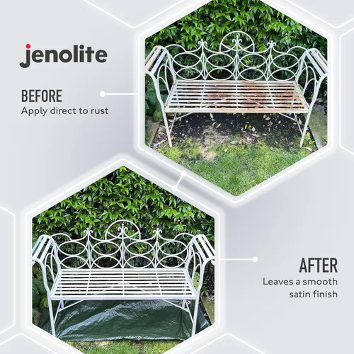 Miniatura 3 de JENOLITE Directorust - Pintura en aerosol satinada NEGRO 13.52 fl oz Pintura en aerosol semibrillante Superficies de madera, metal, Marrón