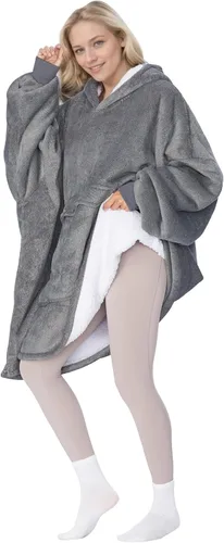 Miniatura 2 de Manta sudadera de tamaño grande de sherpa con capucha, cómoda, regalo para adultos, hombres, mujeres, adolescentes, esposa, novia