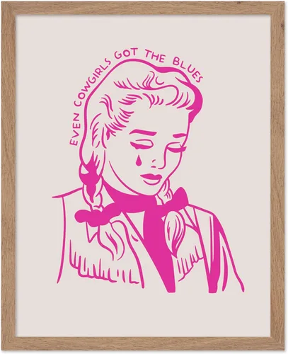 Miniatura 46 de Poster Master Póster retro de vaquera rosa con texto en inglés "Raise Hell", diseño de pared occidental, regalo para hombres y mujeres, decoración