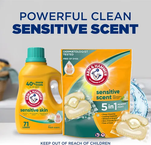 Miniatura 12 de Arm & Hammer Paquetes de potencia 5-EN-1 con aroma fresco sensible, 42