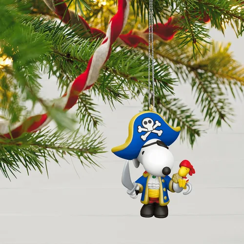Miniatura 6 de Adorno navideño colgante de Hallmark Keepsake 2023, Snoopy de Peanuts en el punto de mira, Snoopy pirata, regalos para fanáticos de Peanuts