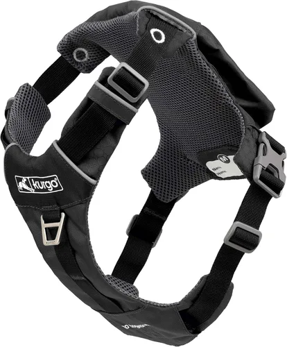 Kurgo Stash n' Dash Arnés de viaje ligero y portátil para perros - Tela Ripstop - Ribete reflectante - Arnés plegable para correr para perro -