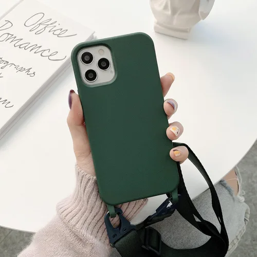 Miniatura 2 de Compatible con iPhone 13 Pro, funda cruzada para teléfono con cordón, bonita funda de silicona suave con correa ajustable para el hombro, protector