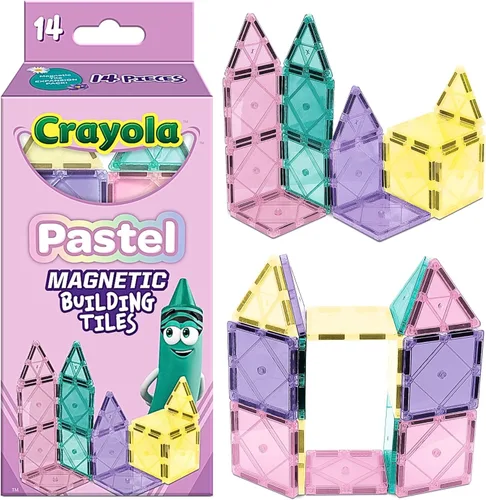 Miniatura 6 de CreateOn Crayola Azulejos magnéticos retro, juego de construcción para niños, juguetes de construcción magnéticos para niños, juguetes de viaje STEM