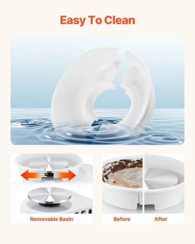 Miniatura 5 de VEVOR Rueda de cerámica para adultos, máquina formadora de ruedas de cerámica de 11 pulgadas/28cm, pierna de elevación ajustable de 0 a 6 pulgadas