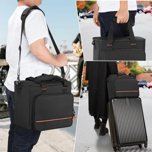 Miniatura 7 de PGmoon Funda de micrófono inalámbrico con 9 ranuras, bolsa de viaje para sistema de micrófono de mano, funda de transporte para cantar, karaoke