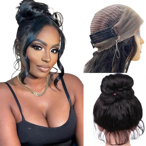 Miniatura 17 de Aicrelery Peluca de cabello humano con encaje frontal de 30 pulgadas, Highlight 13x6, Ombre P4/27, color marrón dorado, frontal con cabello de bebé