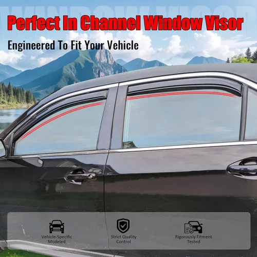 Miniatura 2 de IKON MOTORSPORTS Viseras de ventana de canal compatibles con Chevrolet Equinox 2010-2017, protectores de lluvia acrílicos ahumado/tintados