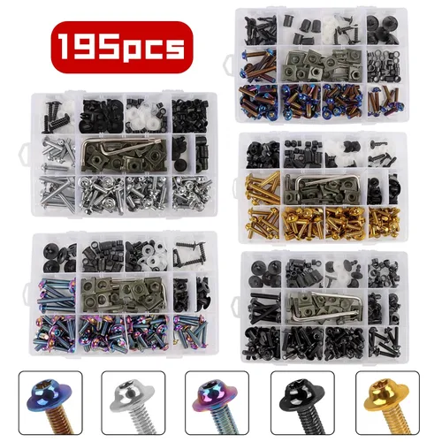 Miniatura 3 de BAIONE Worldmotop - Kit de pernos de acero inoxidable, tornillos y clips de sujeción compatibles con Yamaha, Honda, Kawasaki, Suzuki, BMW, kit