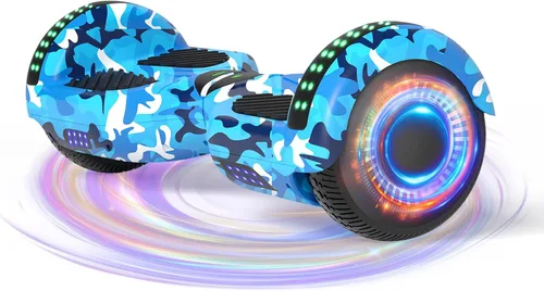 Miniatura 11 de Kids Scooter with Bluetooth Speaker & Corlorful LED Lights, Dual 250W Motor 7.5 Mph Speed, Gifts for All Ages Azul Galaxia