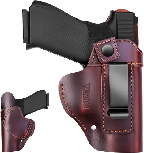 IWB/OWB - Funda de cuero universal para pistola oculta para hombres y mujeres, compatible con Glock 17/19/23/26/42/43X Taurus G2/G2C/G3C Sig