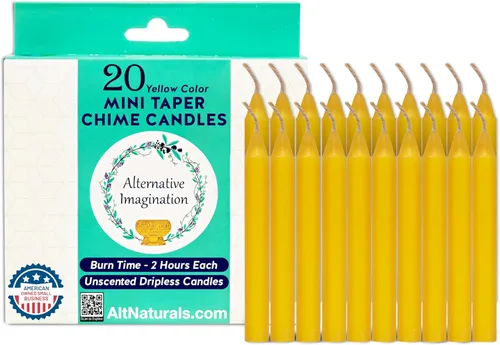 Miniatura 8 de Alternative Imagination Velas de campanillas de colores, paquete de 20 mini velas cónicas sin perfume de 4 pulgadas, velas rituales de larga