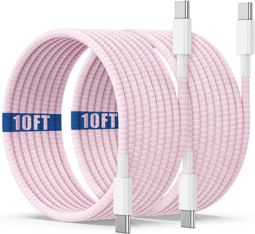 Miniatura 14 de Cable de carga USB C a C de 10 pies, 60W, tipo C a C, cable de carga rápido largo para Apple iPhone 17 Pro Max/17 Air/16 Pro Max/15 Plus, MacBook