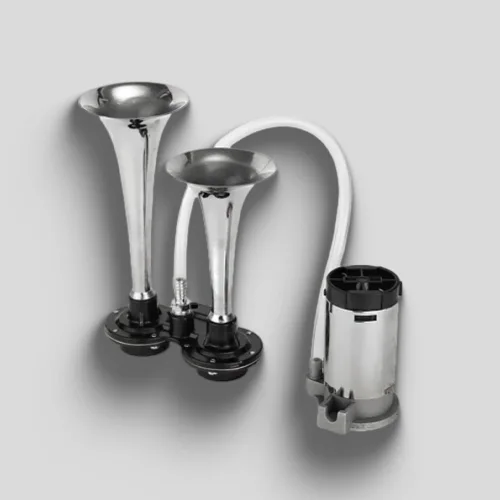 Miniatura 7 de 12V doble tubo Metal Car Horn Metal Car Trompeta 178DB Super ruidoso cuerno de aire para barco tren vehículo
