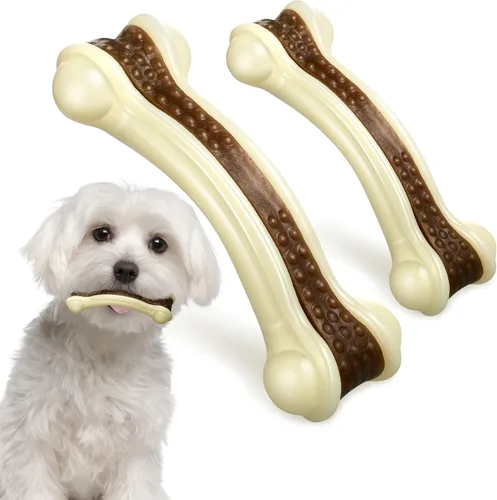 Miniatura 8 de Sosation Juguetes para perros en forma de huesos para masticadores agresivos, paquete de 2 juguetes navideños para masticar perros, dentición