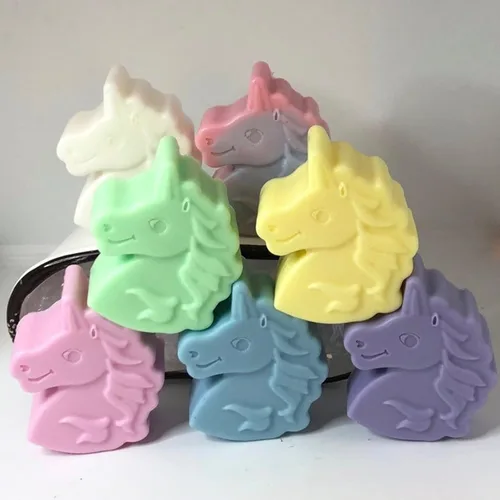 Miniatura 6 de Molde de silicona de unicornio para crayones de caballo, molde de silicona para bombas de baño de unicornio, moldes para jabón, dulces, chocolate